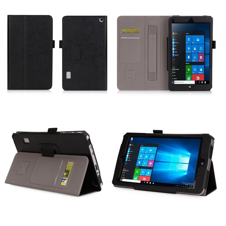 PU Leather Card Slots Tablet Case with Stand for Jumper EZpad mini4s - Black-2