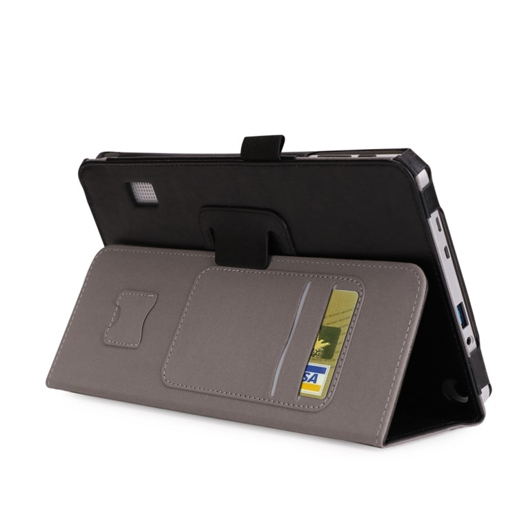 PU Leather Card Slots Tablet Case with Stand for Jumper EZpad mini4s - Black-8
