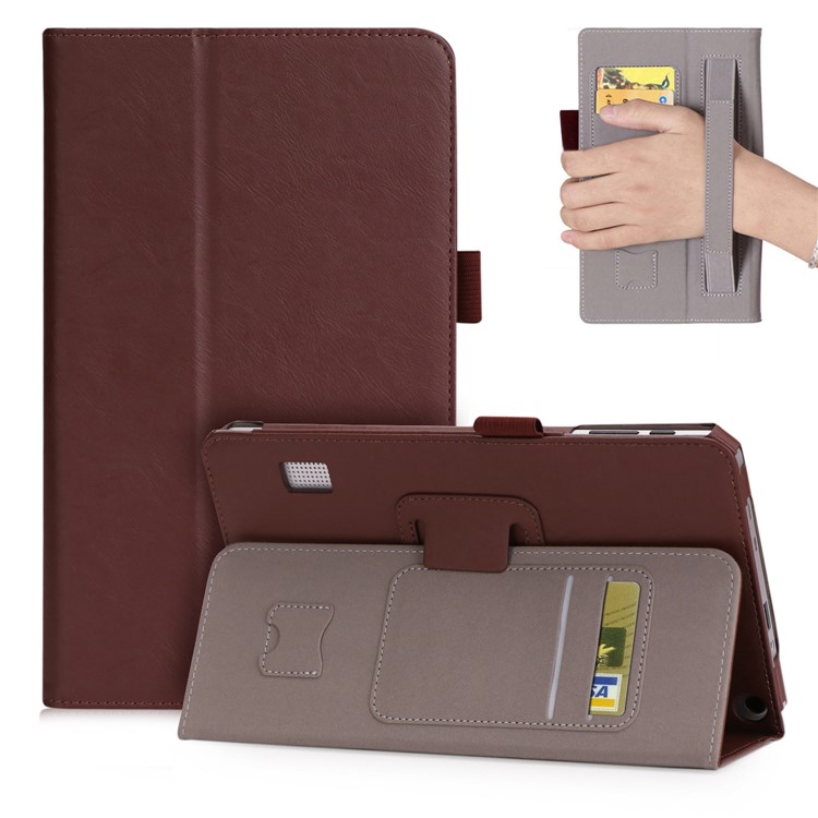 Card Holder Stand Leather Protection Shell for Jumper EZpad mini4s - Brown-1