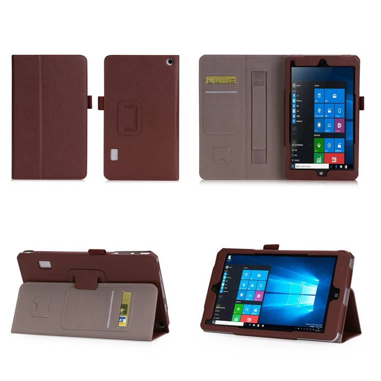 Card Holder Stand Leather Protection Shell for Jumper EZpad mini4s - Brown-2