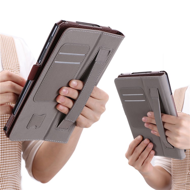 Card Holder Stand Leather Protection Shell for Jumper EZpad mini4s - Brown-3