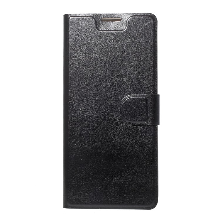 Crazy Horse Wallet Magnetic Stand Leather Case (Built-in Steel Sheet) for Alcatel 3v - Black-2