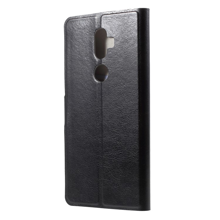 Crazy Horse Wallet Magnetic Stand Leather Case (Built-in Steel Sheet) for Alcatel 3v - Black-3