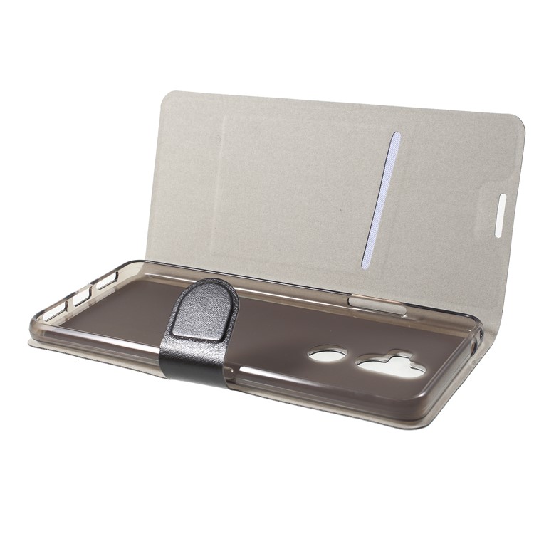 Crazy Horse Wallet Magnetic Stand Leather Case (Built-in Steel Sheet) for Alcatel 3v - Black-5