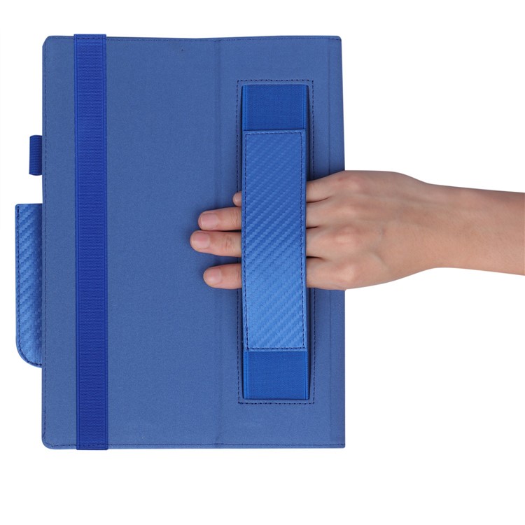 WY-1926 Carbon Fiber Texture Leather Cover Stand Tablet Shell for reMarkable Paper Tablet 10.3" - Blue-9