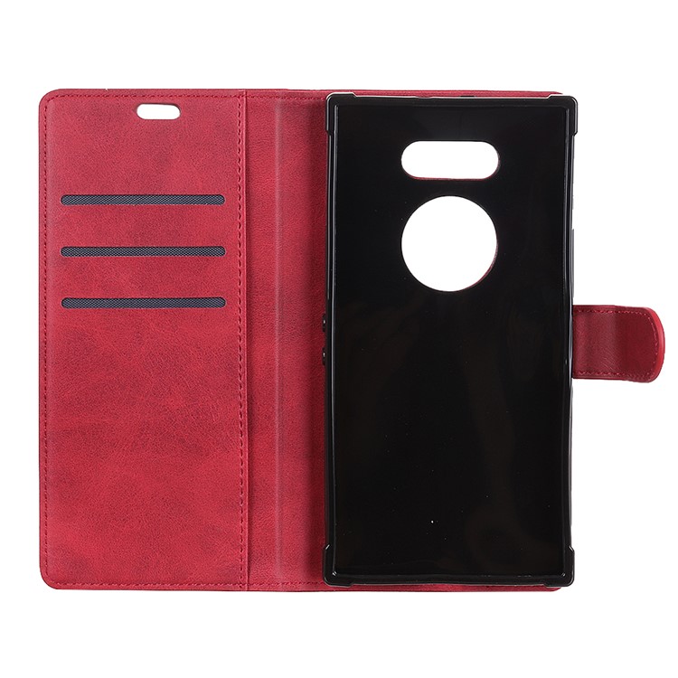 For Razer Phone 2 Matte PU Leather Wallet Magnetic Protective Case - Red-3