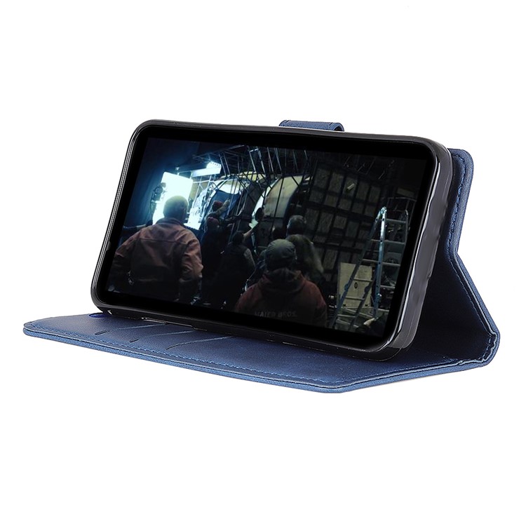 For Razer Phone 2 Matte PU Leather Wallet Magnetic Protective Cover - Blue-9