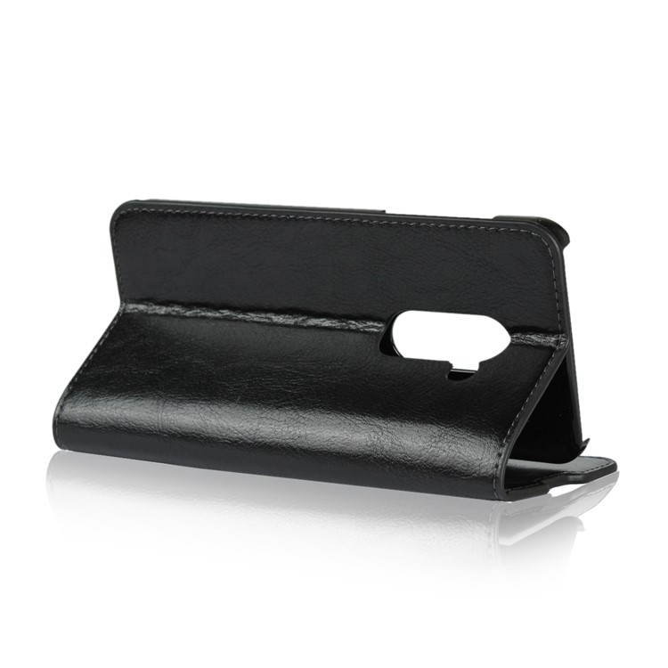 Crazy Horse Genuine Leather Wallet Shell for AQUOS Zero - Black-5