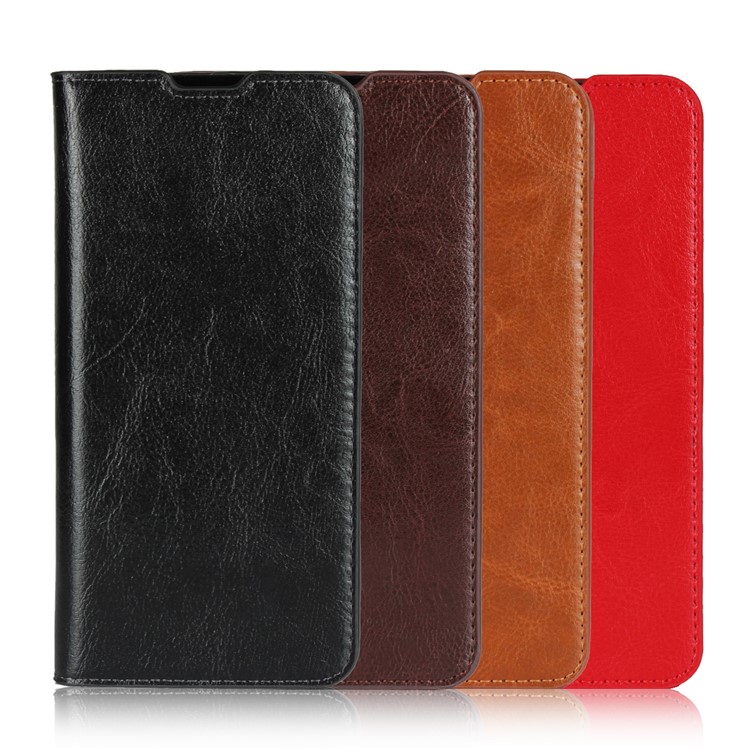 Crazy Horse Genuine Leather Wallet Shell for AQUOS Zero - Black-6