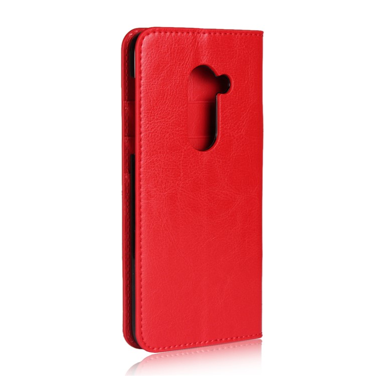 Crazy Horse Genuine Leather Wallet Cover for AQUOS Zero - Red-3