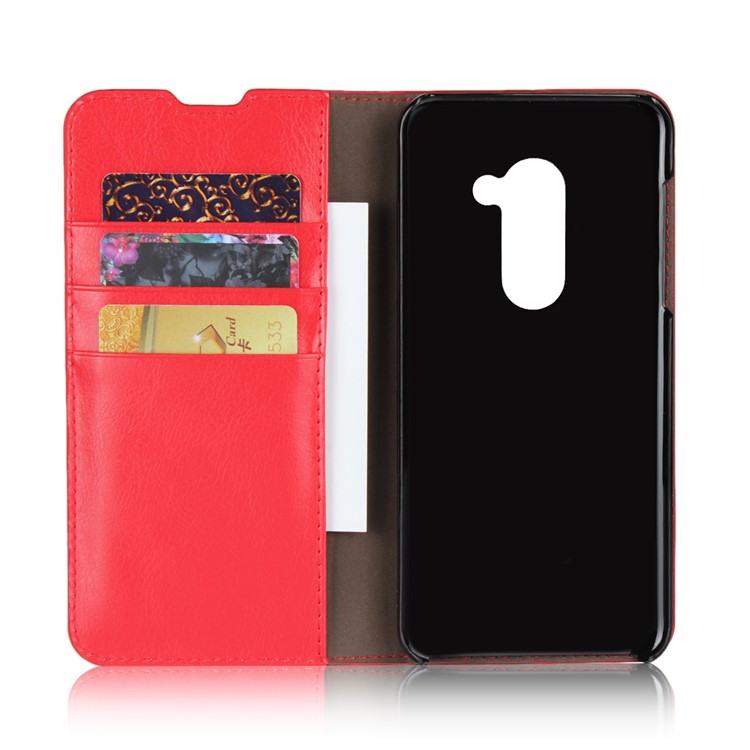 Crazy Horse Genuine Leather Wallet Cover for AQUOS Zero - Red-4