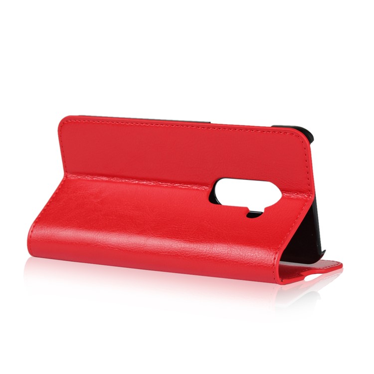 Crazy Horse Genuine Leather Wallet Cover for AQUOS Zero - Red-5