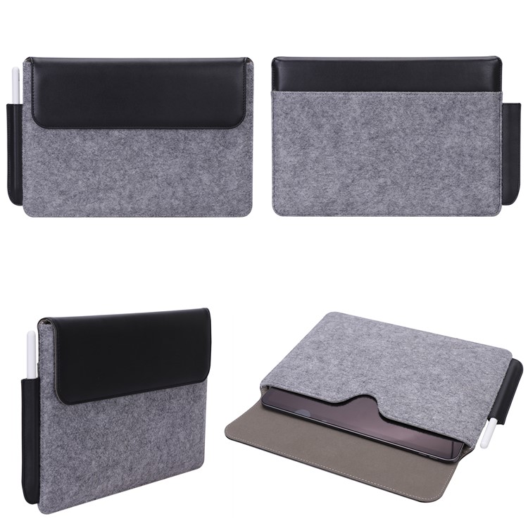 Business Felt Bag Laptop Storage Pouch with Pen Slot for reMarkable 10.3 inch - Black / Grey-13