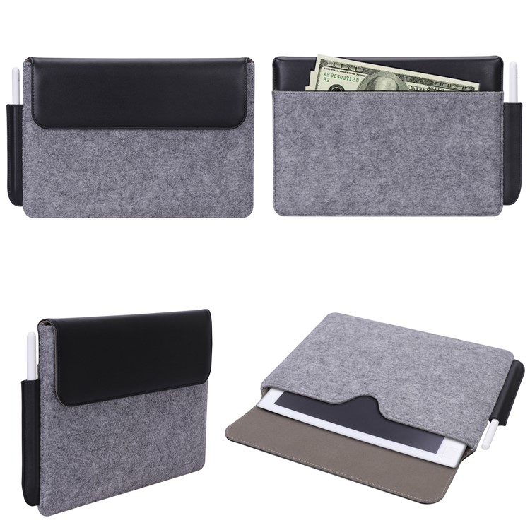 Business Felt Bag Laptop Storage Pouch with Pen Slot for reMarkable 10.3 inch - Black / Grey-2
