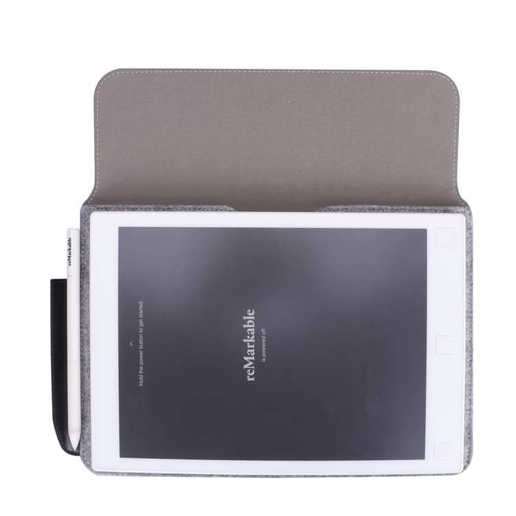 Business Felt Bag Laptop Storage Pouch with Pen Slot for reMarkable 10.3 inch - Black / Grey-9