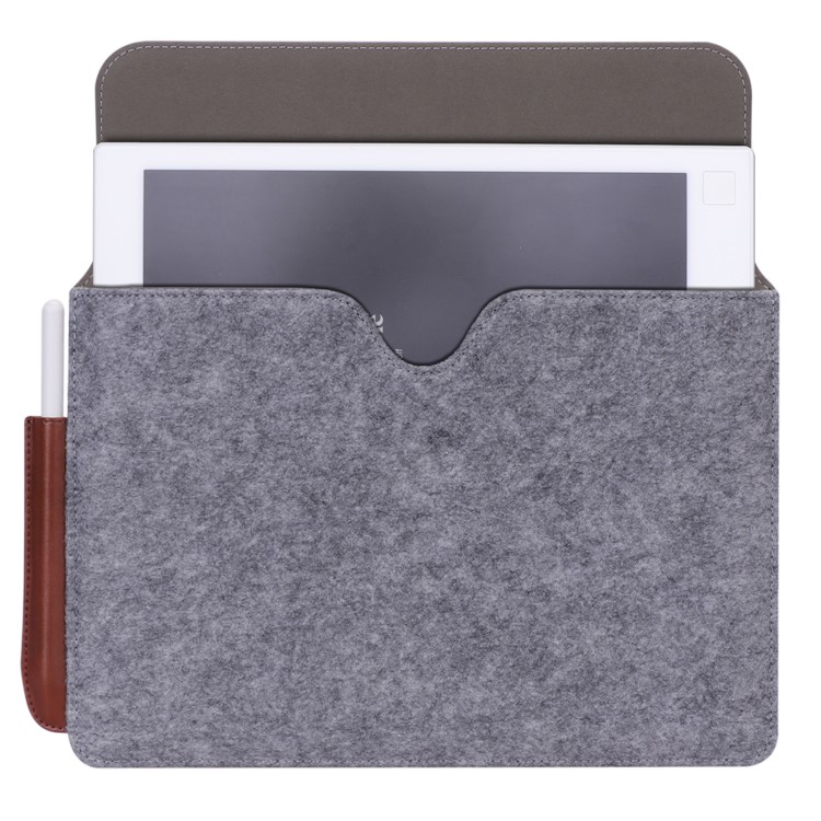 Business Felt Bag Laptop Sleeve Cae with Pen Slot for reMarkable 10.3 inch - Brown / Grey-12