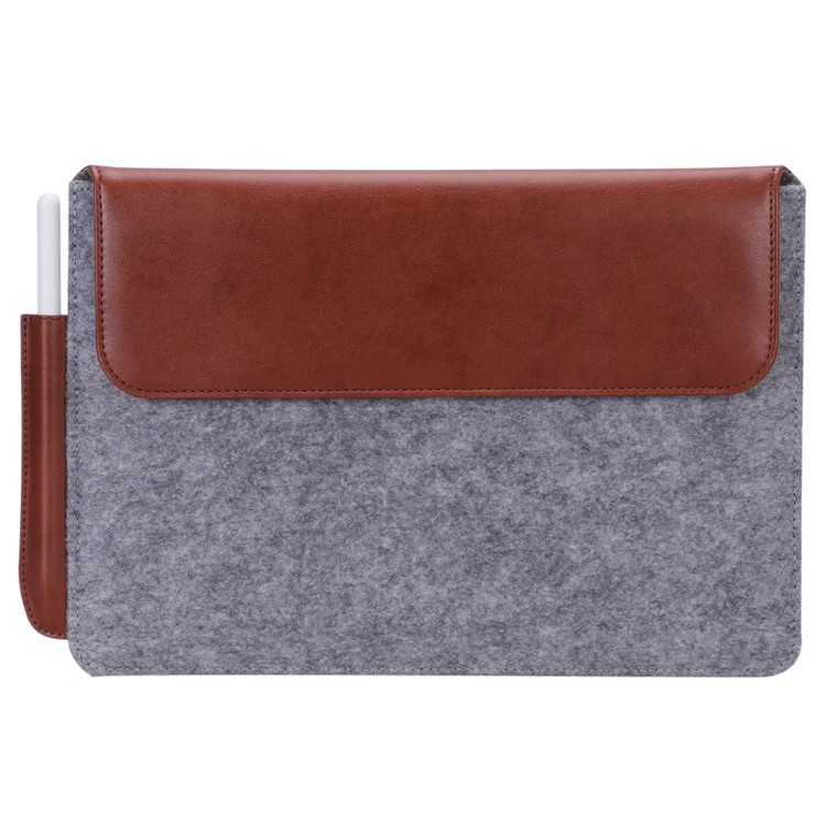 Business Felt Bag Laptop Sleeve Cae with Pen Slot for reMarkable 10.3 inch - Brown / Grey-3