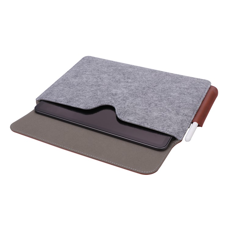 Business Felt Bag Laptop Sleeve Cae with Pen Slot for reMarkable 10.3 inch - Brown / Grey-7