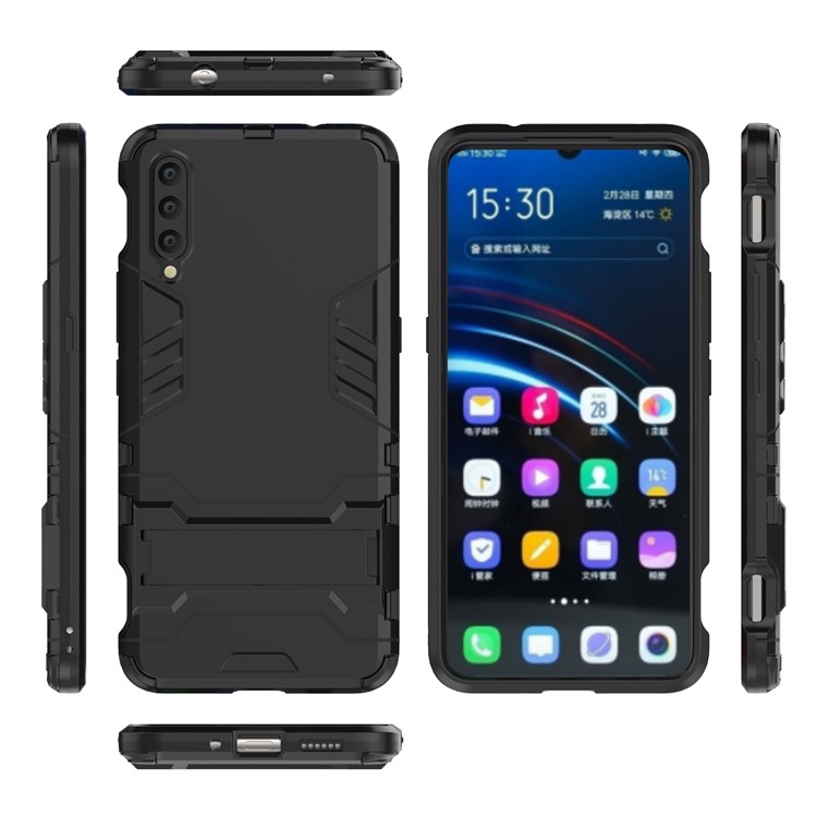 Plastic + TPU Hybrid Case with Kickstand for Vivo IQOO - Black-2