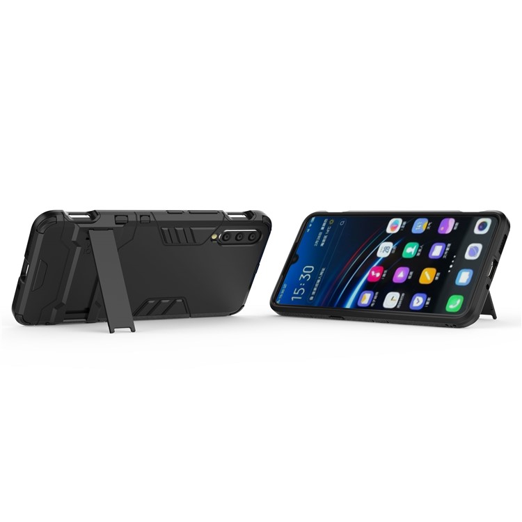 Plastic + TPU Hybrid Case with Kickstand for Vivo IQOO - Black-6