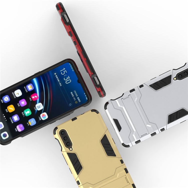 Plastic + TPU Hybrid Case with Kickstand for Vivo IQOO - Black-9