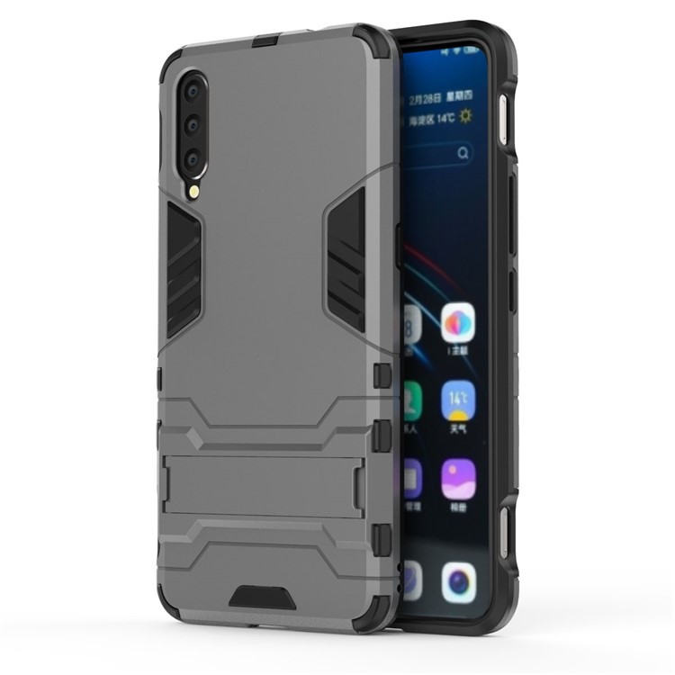 Plastic + TPU Hybrid Case with Kickstand for Vivo IQOO - Grey-3