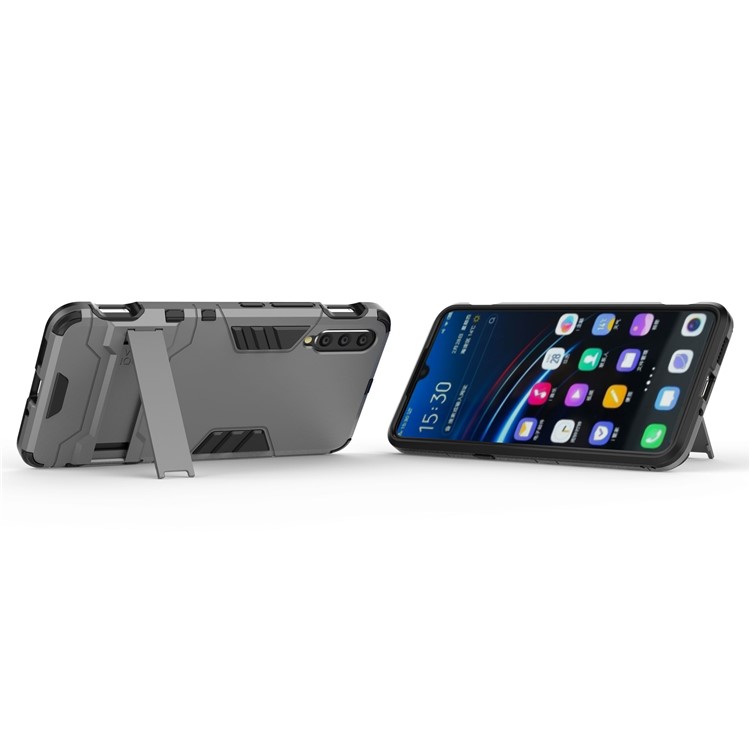 Plastic + TPU Hybrid Case with Kickstand for Vivo IQOO - Grey-5