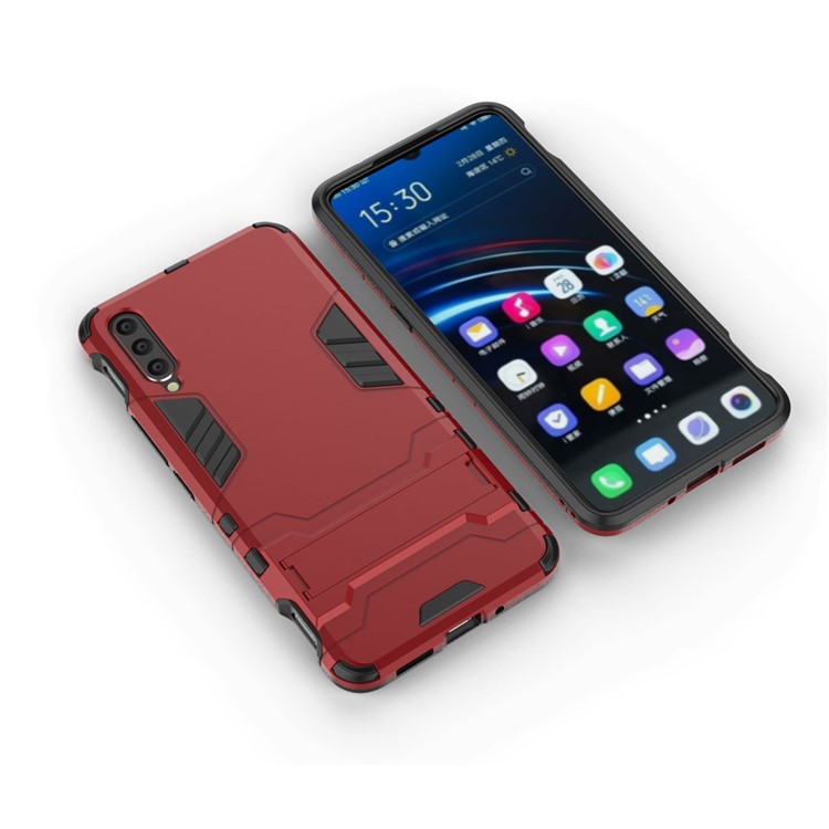 Plastic + TPU Hybrid Case with Kickstand for Vivo IQOO - Red-4