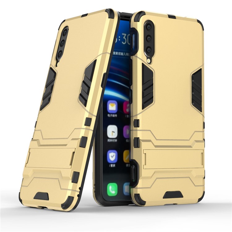 Plastic + TPU Hybrid Case with Kickstand for Vivo IQOO - Gold-1