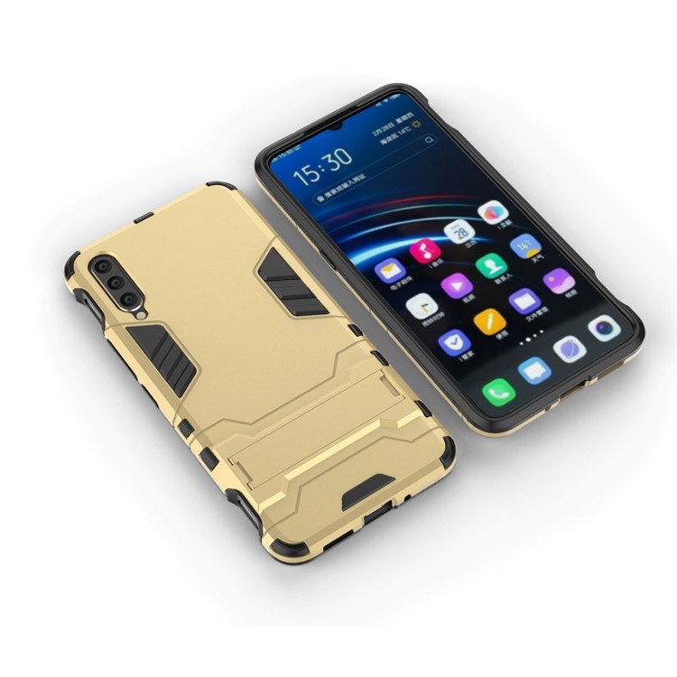 Plastic + TPU Hybrid Case with Kickstand for Vivo IQOO - Gold-5
