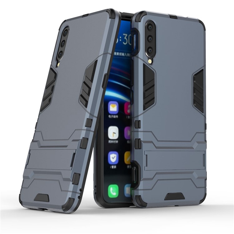 Plastic + TPU Hybrid Case with Kickstand for Vivo IQOO - Dark Blue-1