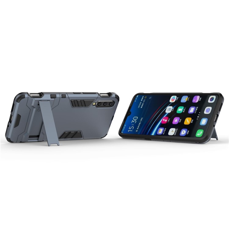 Plastic + TPU Hybrid Case with Kickstand for Vivo IQOO - Dark Blue-4