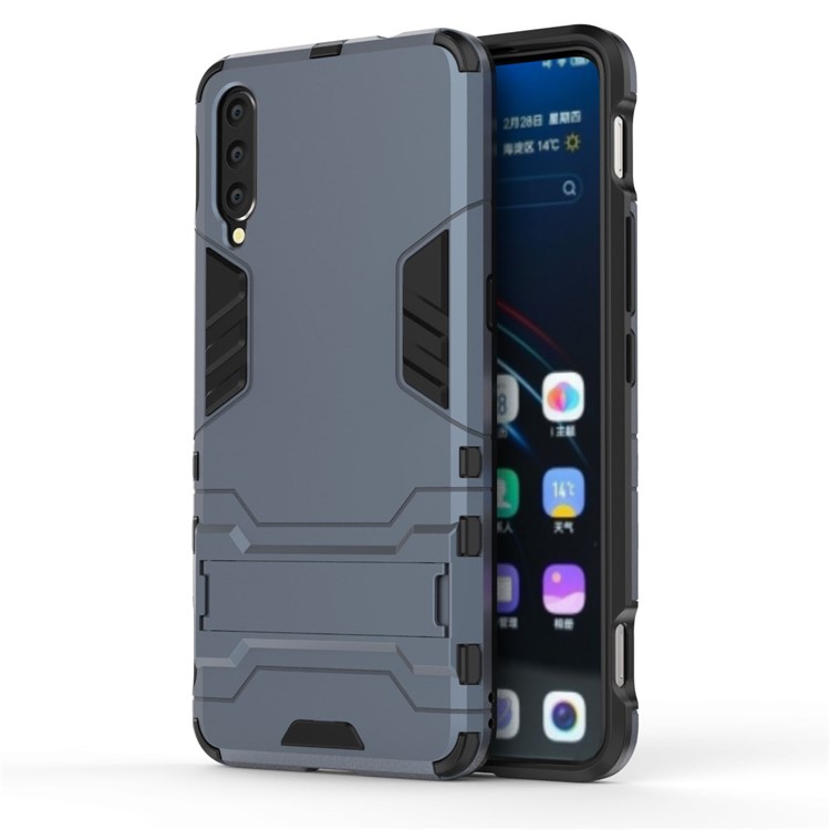 Plastic + TPU Hybrid Case with Kickstand for Vivo IQOO - Dark Blue-5
