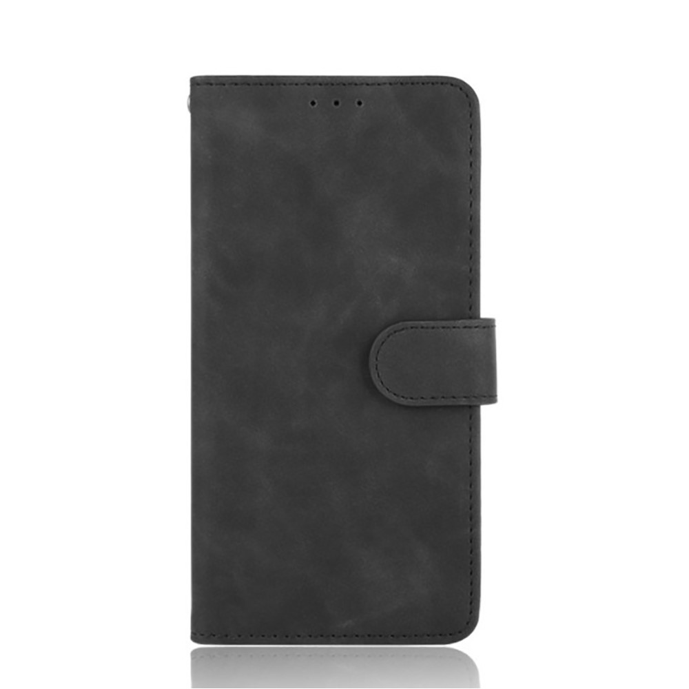 Skin-Touch Wallet Folio Flip Leather Stand Phone Case for TCL 10L - Black-2