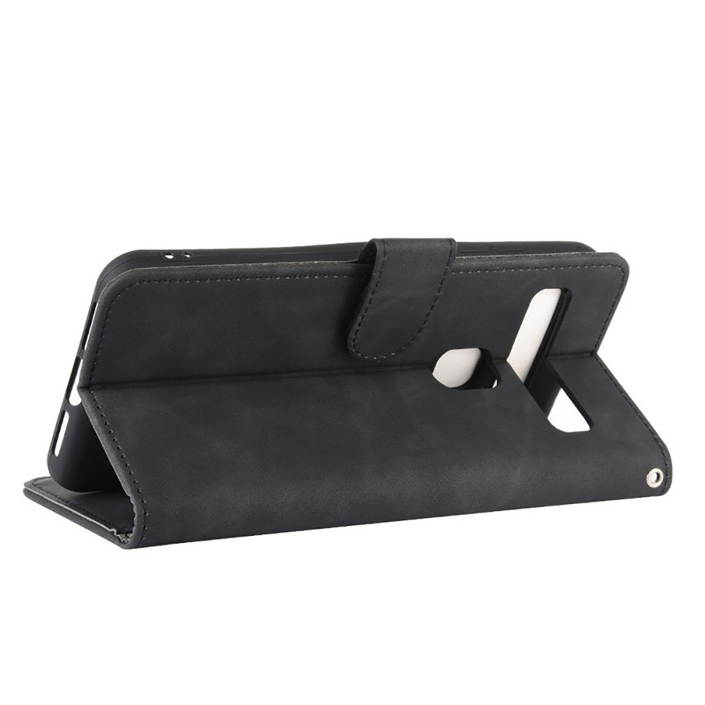 Skin-Touch Wallet Folio Flip Leather Stand Phone Case for TCL 10L - Black-4