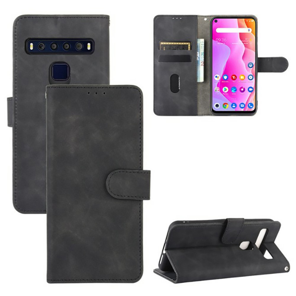 Skin-Touch Wallet Folio Flip Leather Stand Phone Case for TCL 10L - Black-8