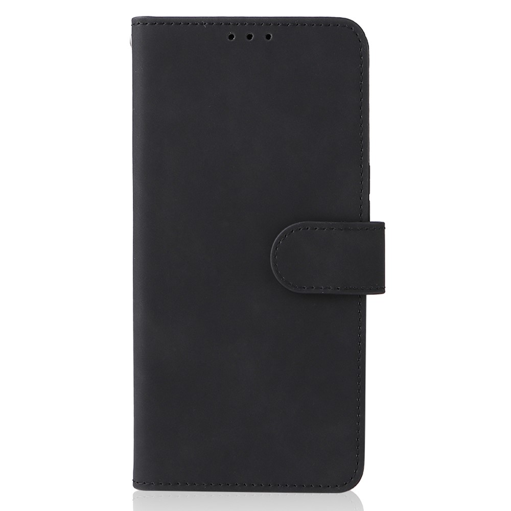 Stand Design Flip Phone Cover Skin-touch Wallet Handy Strap Leather Protective Cover Case for TCL 20R 5G (20AX) - Black-2