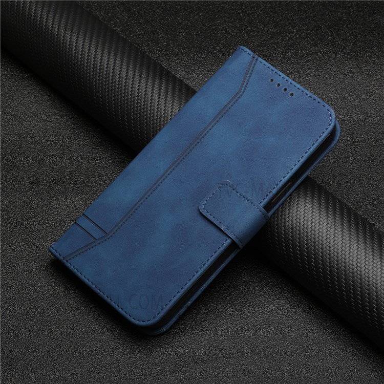 003 Series Heart Shape Imprinted PU Leather Skin-touch Magnetic Clasp Stand Wallet Design Phone Cover Case Protector for TCL 20 R 5G - Blue-11