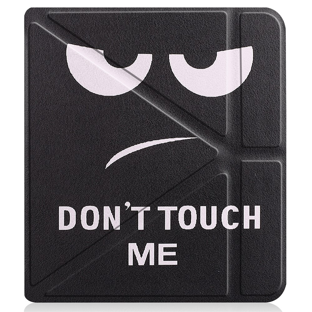 Pattern Printing Origami Stand PU Leather Case E-reader Protective Cover with Auto Wake/Sleep for Kobo Libra 2 - Don't Touch Me-10