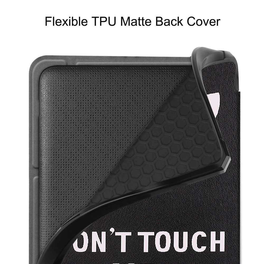 Pattern Printing Origami Stand PU Leather Case E-reader Protective Cover with Auto Wake/Sleep for Kobo Libra 2 - Don't Touch Me-6
