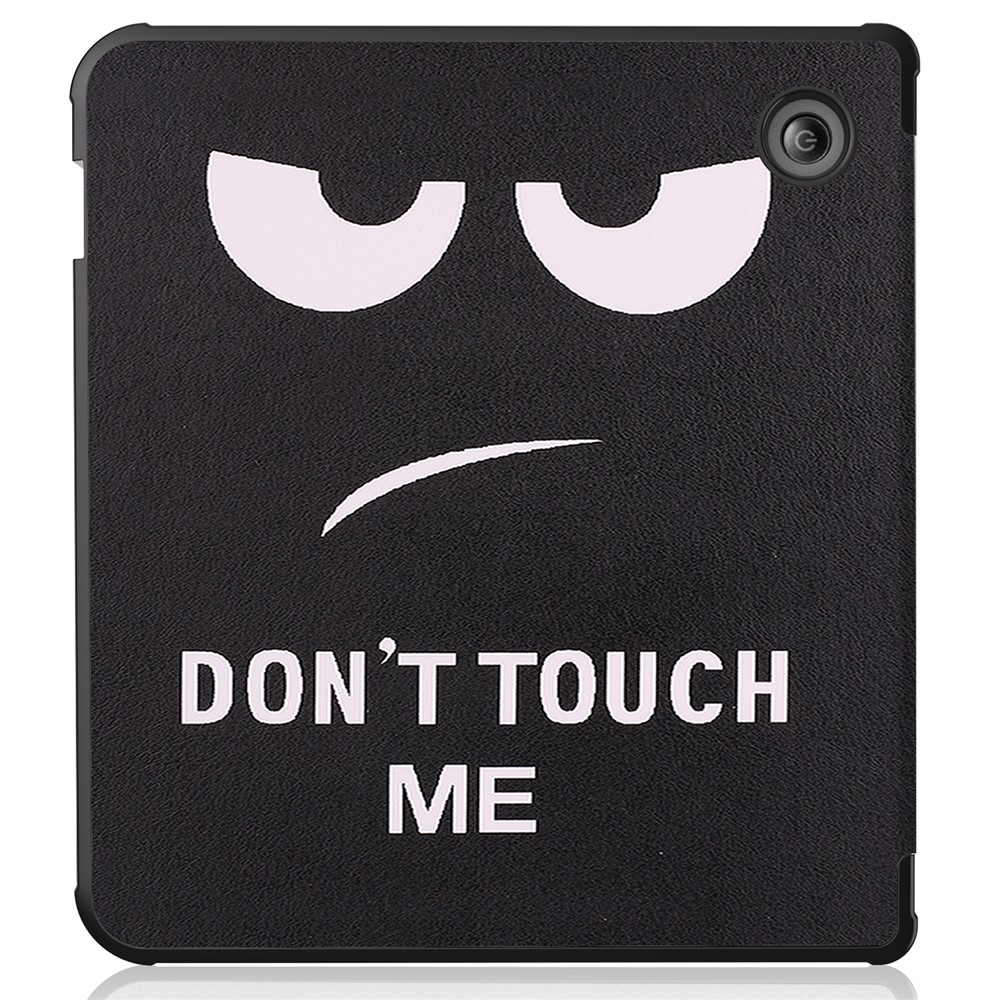 Pattern Printing Origami Stand PU Leather Case E-reader Protective Cover with Auto Wake/Sleep for Kobo Libra 2 - Don't Touch Me-9