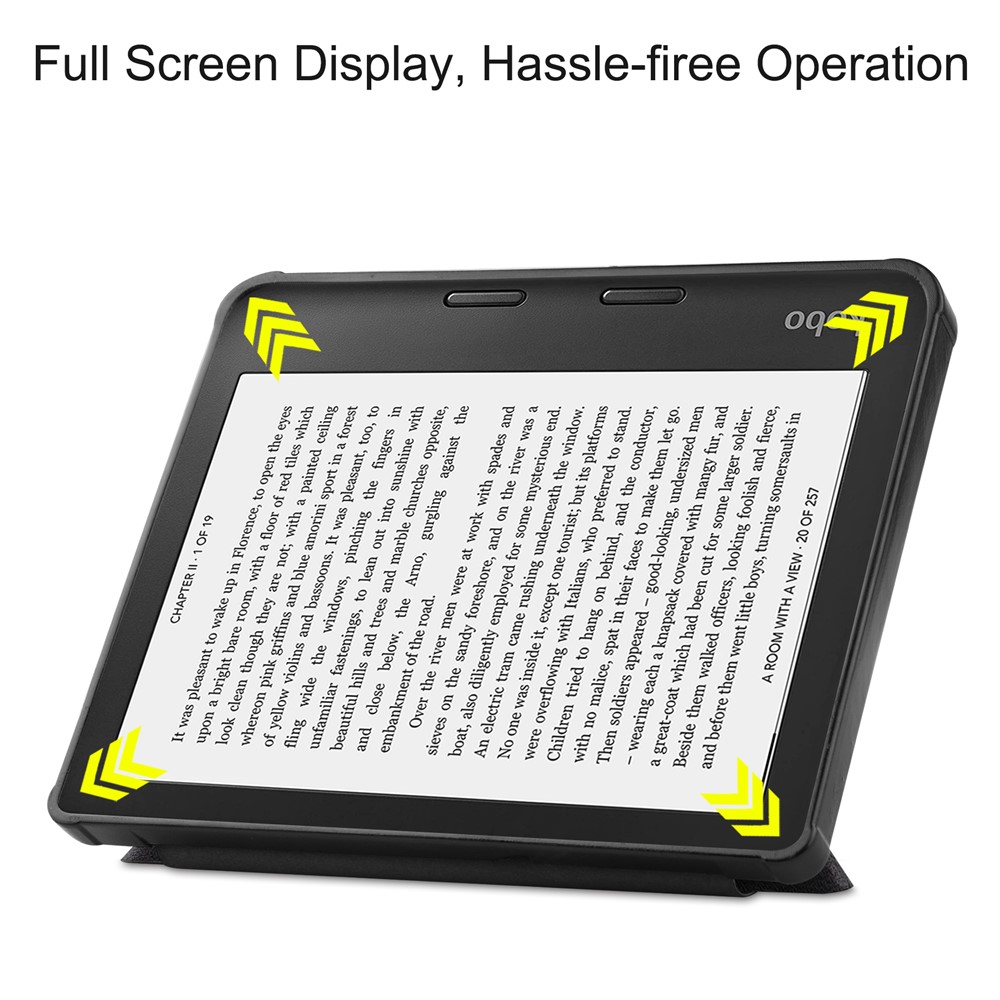 Pattern Printing Origami Stand PU Leather + TPU Case Cover with Auto Wake/Sleep for Kobo Sage - Don't Touch Me-2