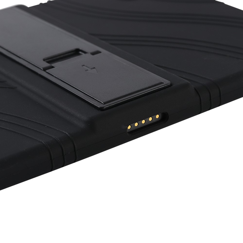 For TCL Tab 10s 9081X PC Kickstand Design Soft Silicone Tablet Cover Enhanced Four Corner Case - Black-6
