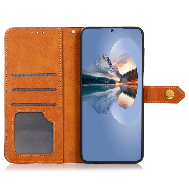 Крушение Телефона Wallet Khazneh Для TCL 30E/TCL 30 SE/TCL 306/TCL 305, Кожаная Кожаная Магнитная Застежка Защитная Крышка Защитного Покрытия - Коричневый-4