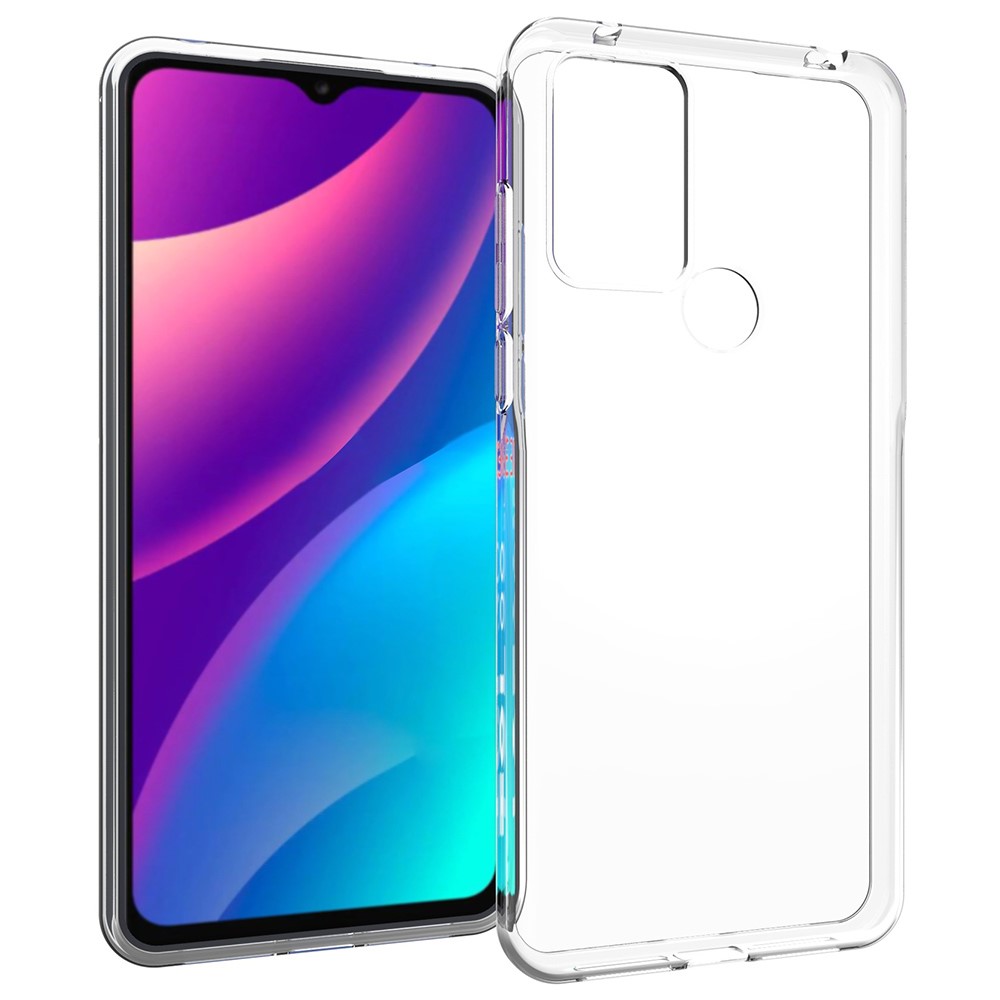 For TCL 305/306/30 SE/30E Transparent Glossy Soft TPU Phone Case Drop-proof Protective Cover-1