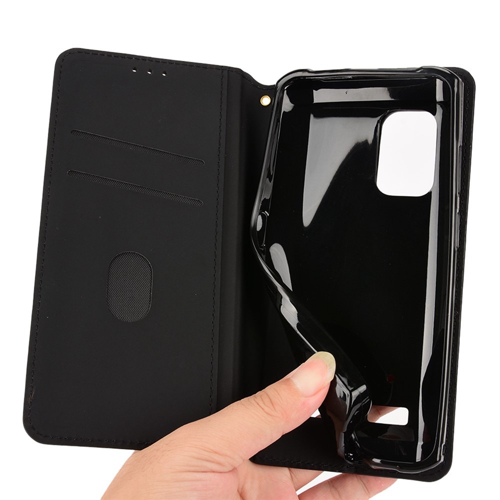 For Ulefone Armor X10/Armor X10 Pro PU Leather Stand Wallet Case Imprinted Rhombus Pattern Magnetic Auto Closure Phone Cover - Black-7