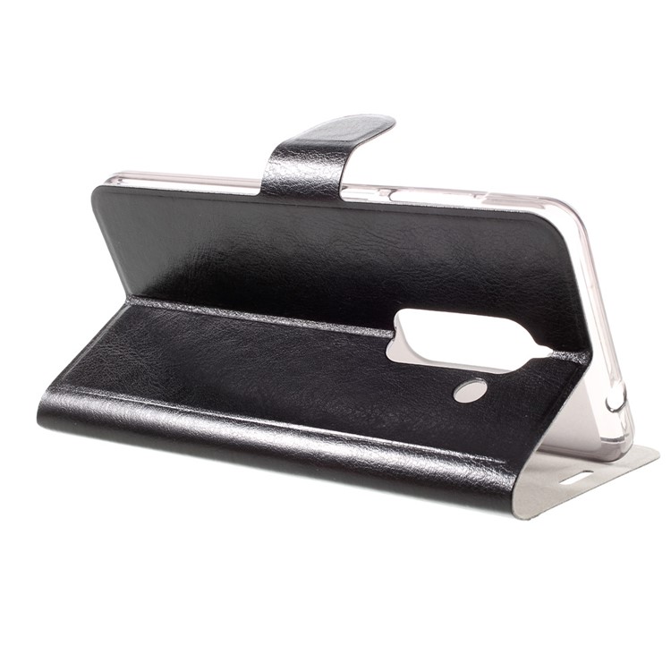 Crazy Horse Leather Case Stand Card Holder for LeEco Le Max 2 - Black-6