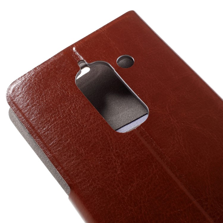 Crazy Horse PU Leather Case Stand for LeEco Le Max 2 - Brown-8