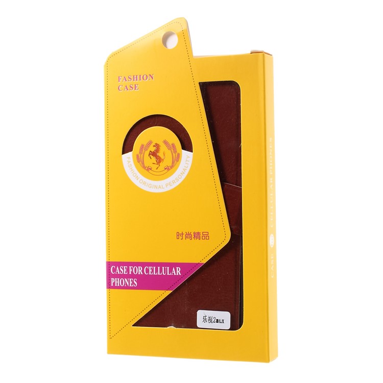 Crazy Horse PU Leather Case Stand for LeEco Le Max 2 - Brown-9