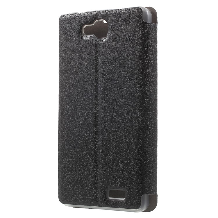 PU Leather Stand Phone Flip Case for Oukitel C3 - Black-2